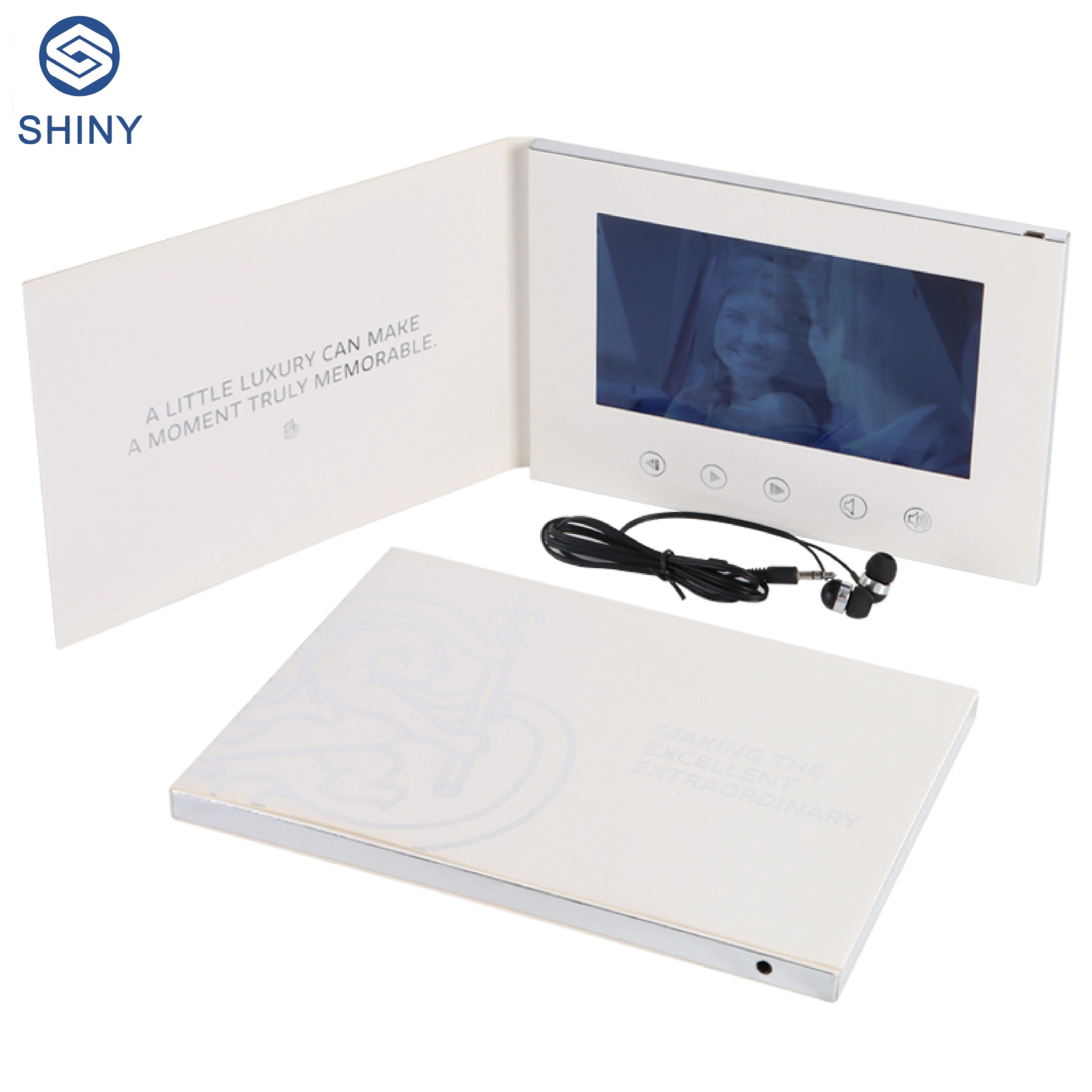 Promotional 7 inch lcd display brochure pop up video book blank digital gift card for marketing advertising business wedding
