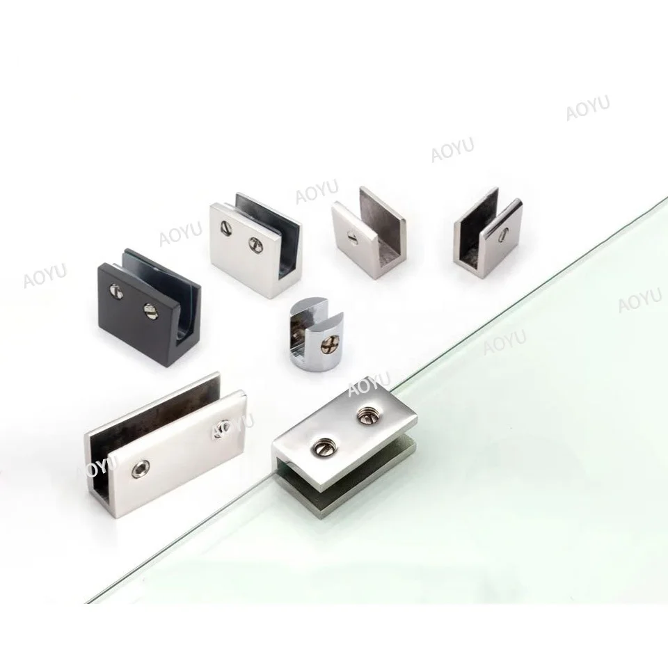 304 Stainless Steel Glass Clamp Application Stair Handrail Railing Square Right Angle Glass Connector