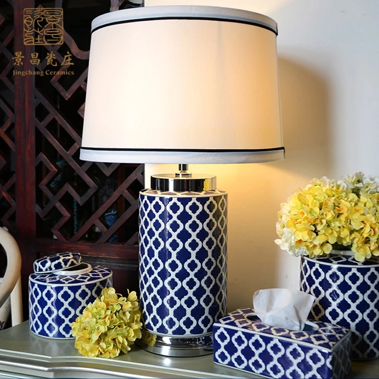 Modern living room decorative lights, ceramics quran banker table lamp