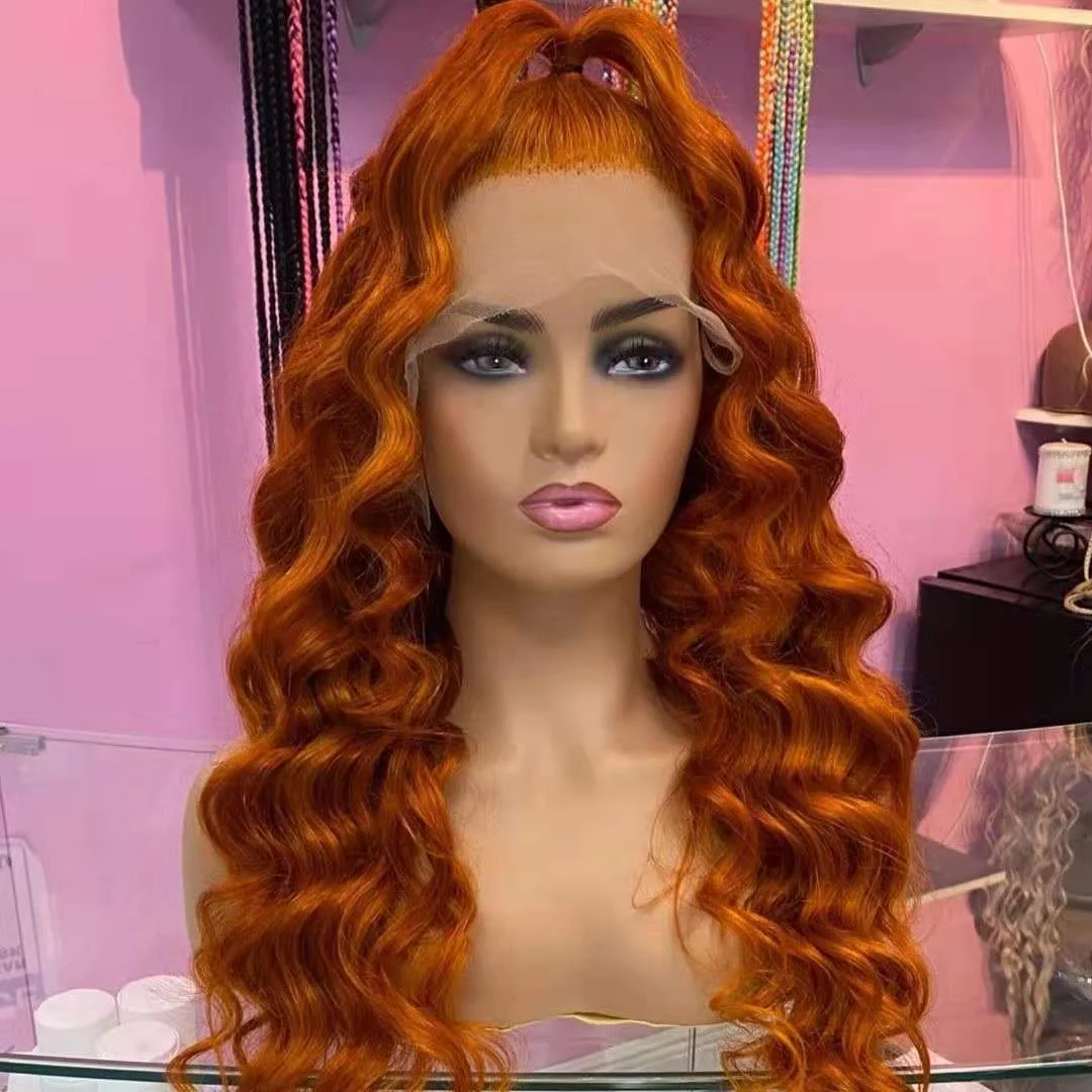 #350 Color Wigs 180 Density 100% Human Virgin Hair Supplier Colorful  Wigs Transparent Invisible Lace  Wigs