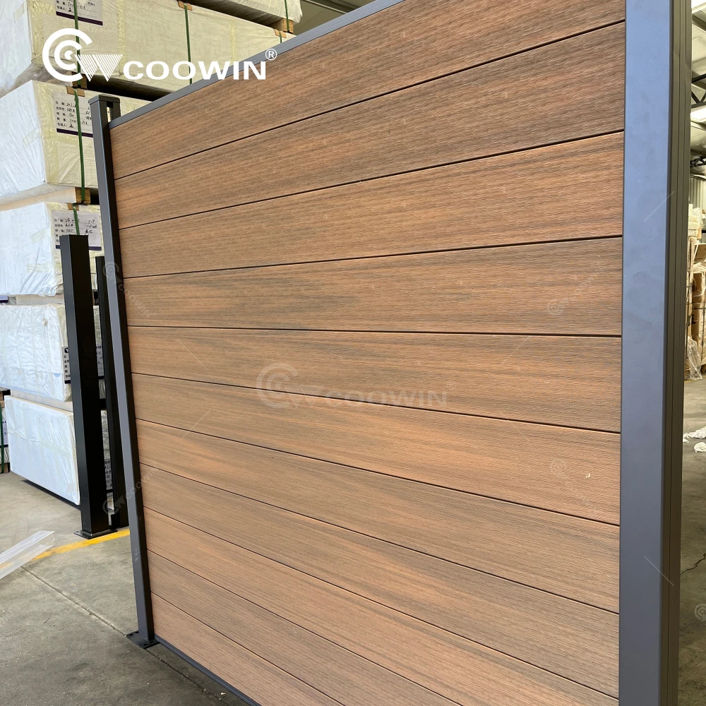 COOWIN Co-Extrusion Garden Fence Panels Outdoor Wood Plastic Composite WPC Fence Panels For Outdoor