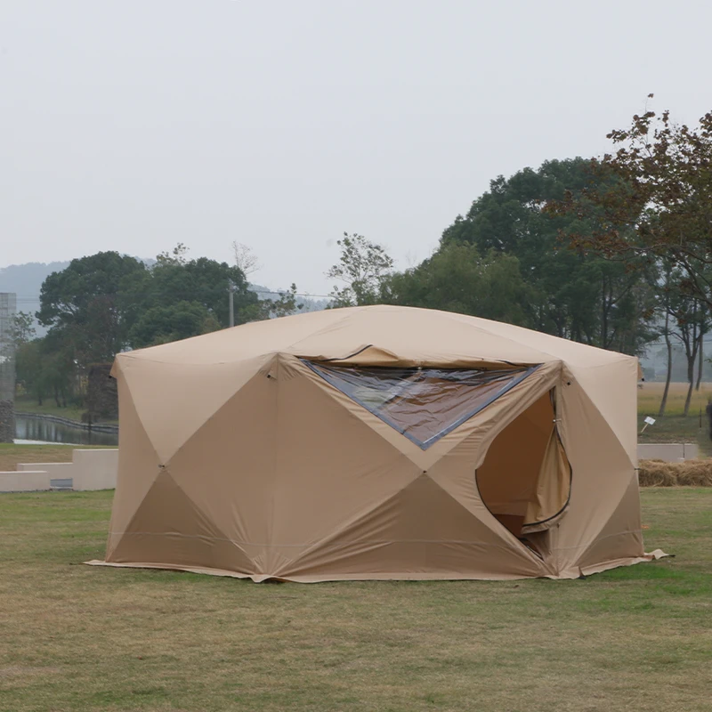 8-Person HUB Structure Automatic Ball Tent Winter 300D Oxford Cloth Camping Tent for Ice Fishing
