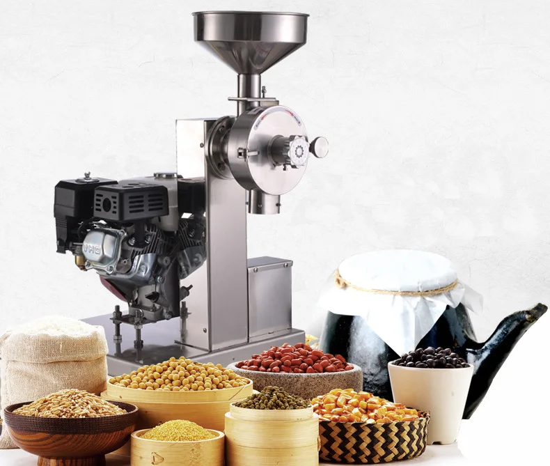 Gasoline Mini Flour Mill Mill Wheat Beans Flour Making Machine Corn Rice Mill Machine