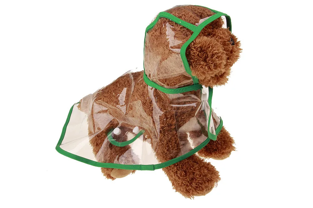 comfortable transparent water resistance lightweight PU dog rain coat clothes pet cat accessory outdoor puppies raincoat jacket