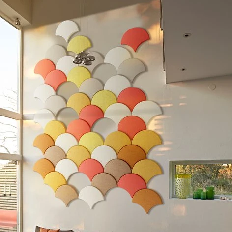 Sound control 3D polyester fiber ginkgo acoustic panel for recording studio/music hall/home wall