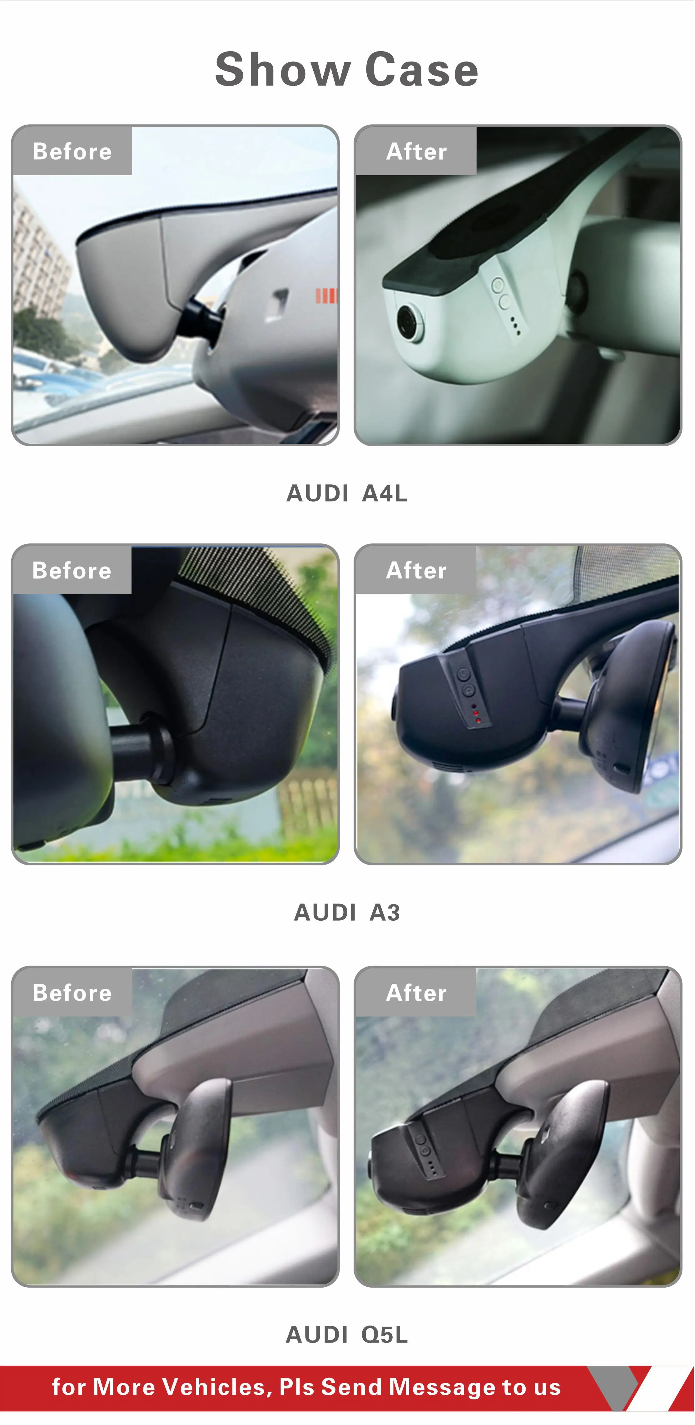 Smart Dash Cam for Audi Dash Cam Front and Inside Sony 335 Channel Dash Cam