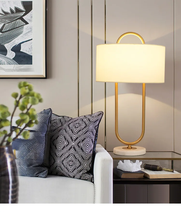 New luxury simple custom design E27 table lamp Holder Marble Table Light With Switch Socket
