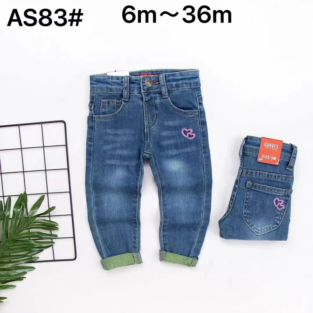 High Quality Baby Girls Denim Jeans Pants Toddler Girls Pants Lovely Denim Trouser For 6 Month to 3 Years Girls