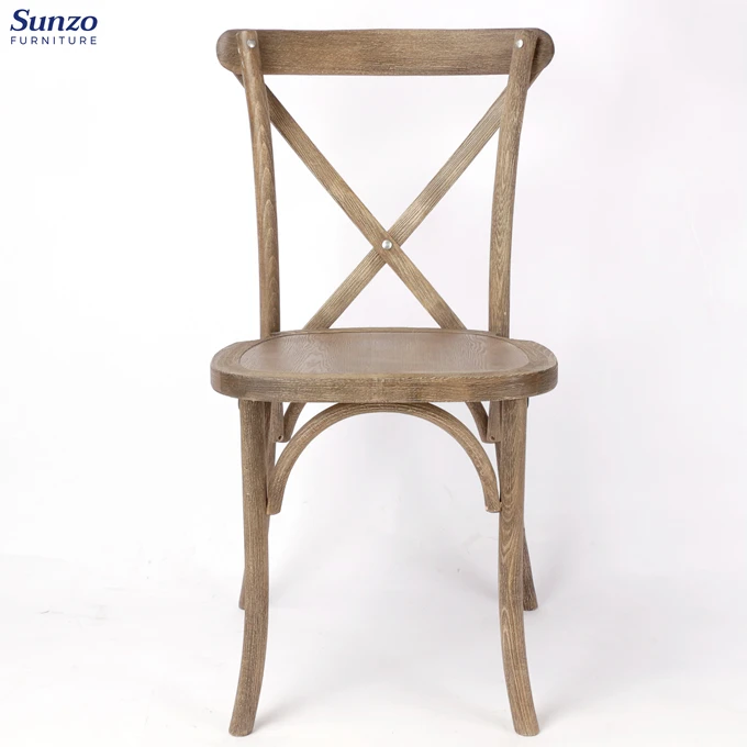 Wooden X back chair rental wedding Cross back chair Cheap stackable curved wooden chair