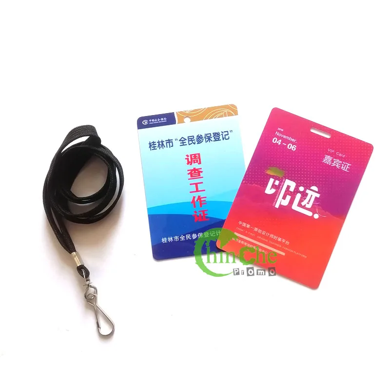 Custom PVC Plastic Badges Event Conference Exhibitor Name Badges With Slot Hole