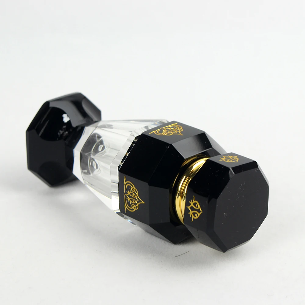 High Grade Crystal Black Vintage Arabic 6ml Perfume Bottle Glass Atta Oil Oud Bottles