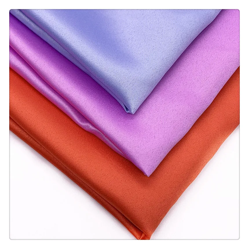 Eco-friendly Polyester Recycled Silk Sateen Glitter Charmeuse Satin Fabrics