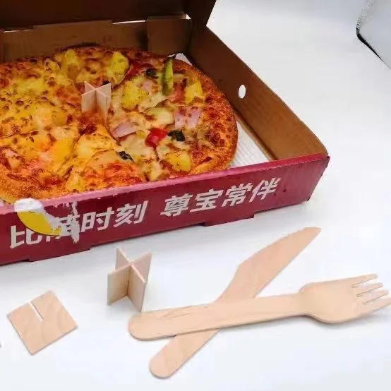 Factory Customization Size Degradable Wood Pizza Table Box Saver Stands Tripod Stack For Home Restaurant