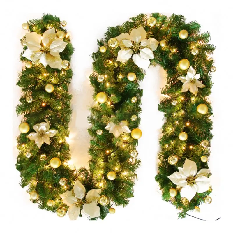 Christmas Wreath Handmade Rattan Pendant Garland Shopping Mall Christmas Tree Door Decoration Wreath Guirnalda Navidad Top grade