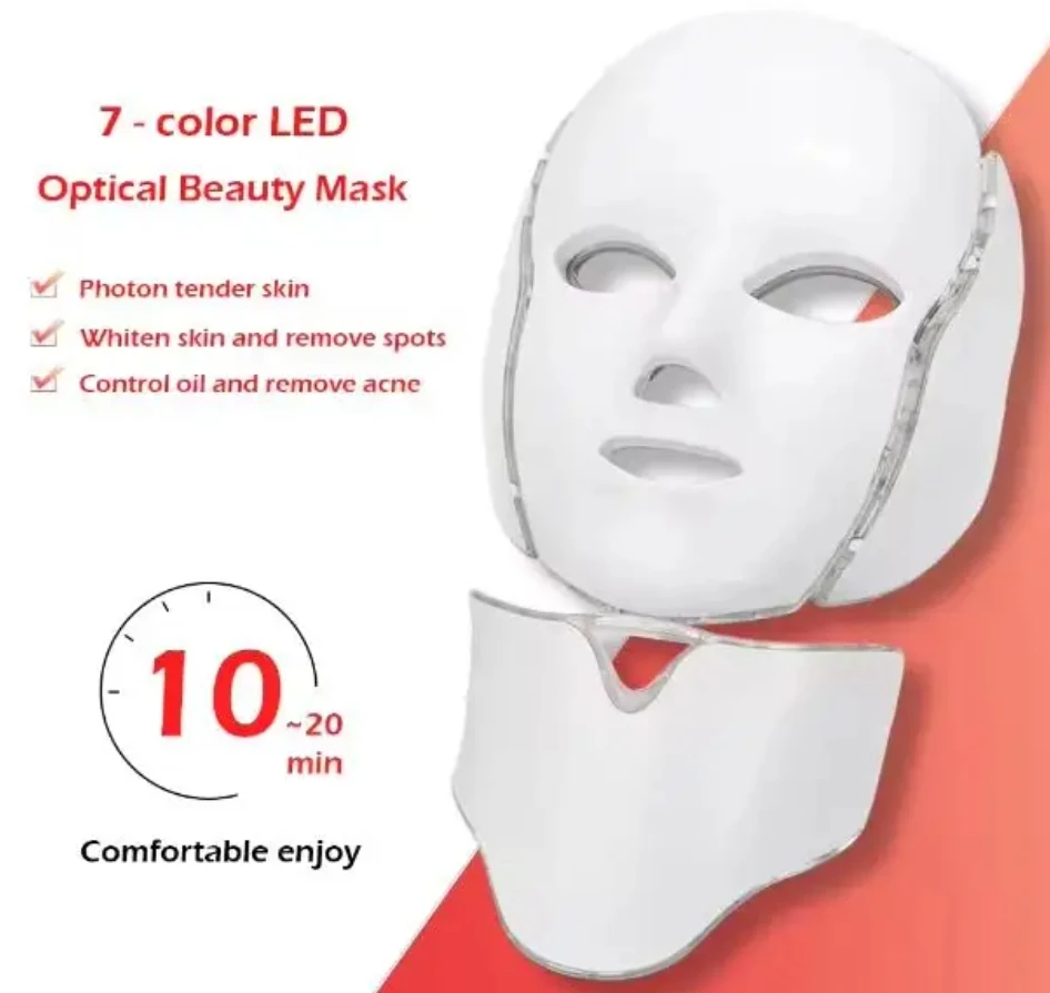 Hot Selling 7-Color LED Photon Light Spa Facial Mask Home Use Beauty & Personal Care Skin Therapy Face & Neck Treatment