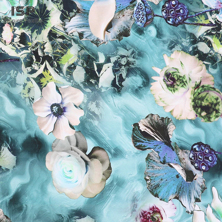 New product plain printed fabric price viscose 100% rayon satin fabric for dress