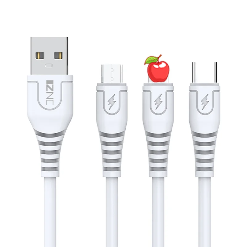 Wholesale Accessories PVC Material 1M 2A Fast Charge Data Cable USB Transfer  Micro Type C Lightning Data Cable For Iphone