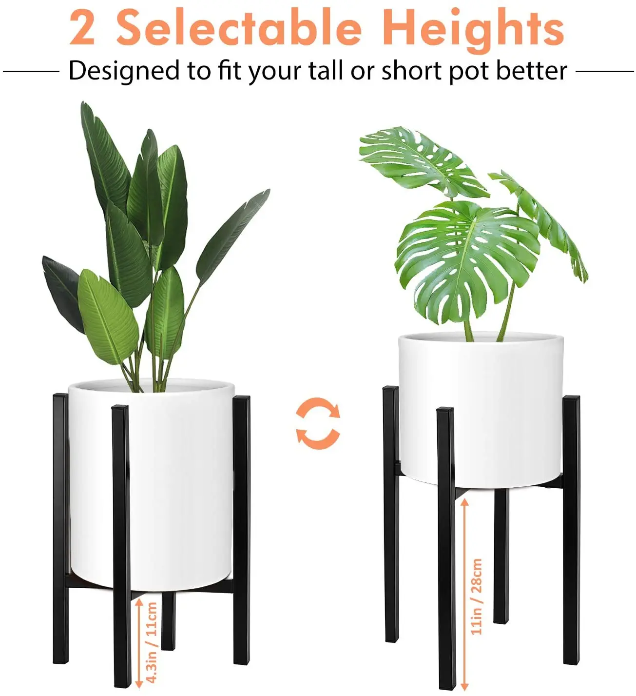 Plant Stand House Home Decor Modern Mid Century Display Holder Rack Wrought Iron Adjustable Indoor Flower Pot Metal Plant Stand