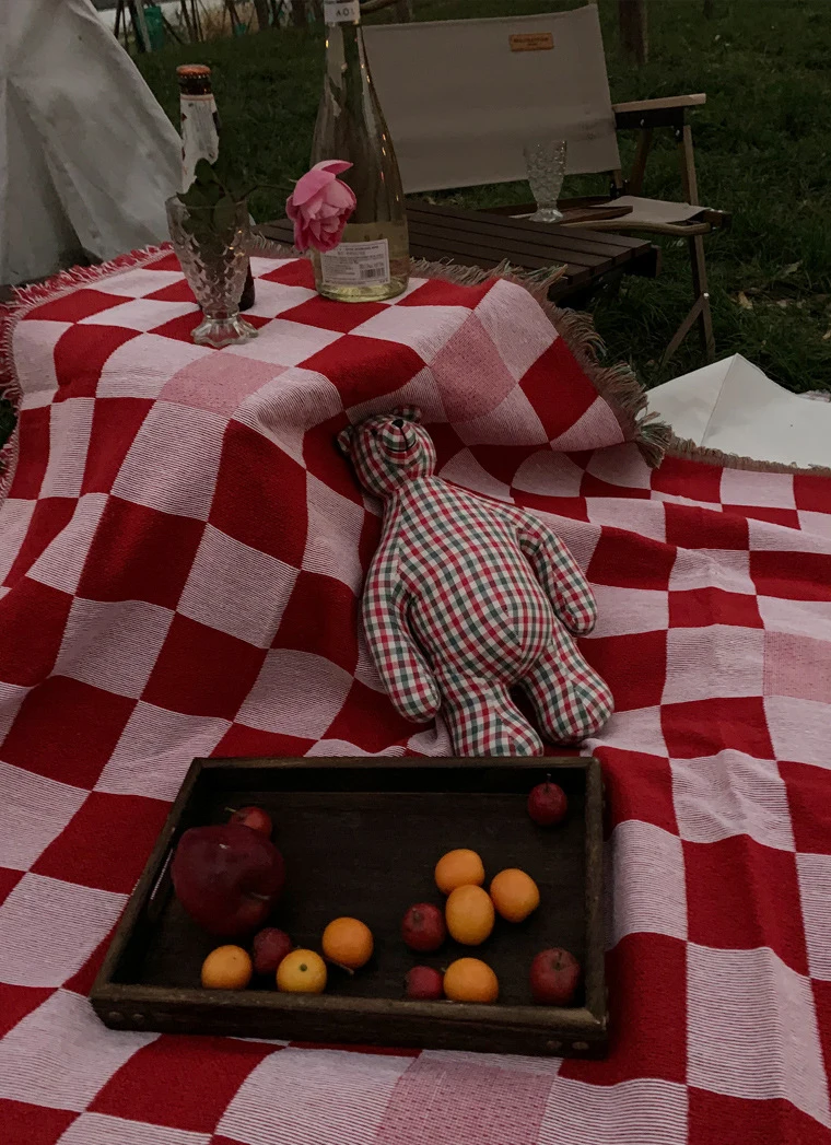 Wholesale Recycle Cotton Printed Quilted Waterproof Outdoor Camping Blanket  Custom Waterproof Picnic Blanket