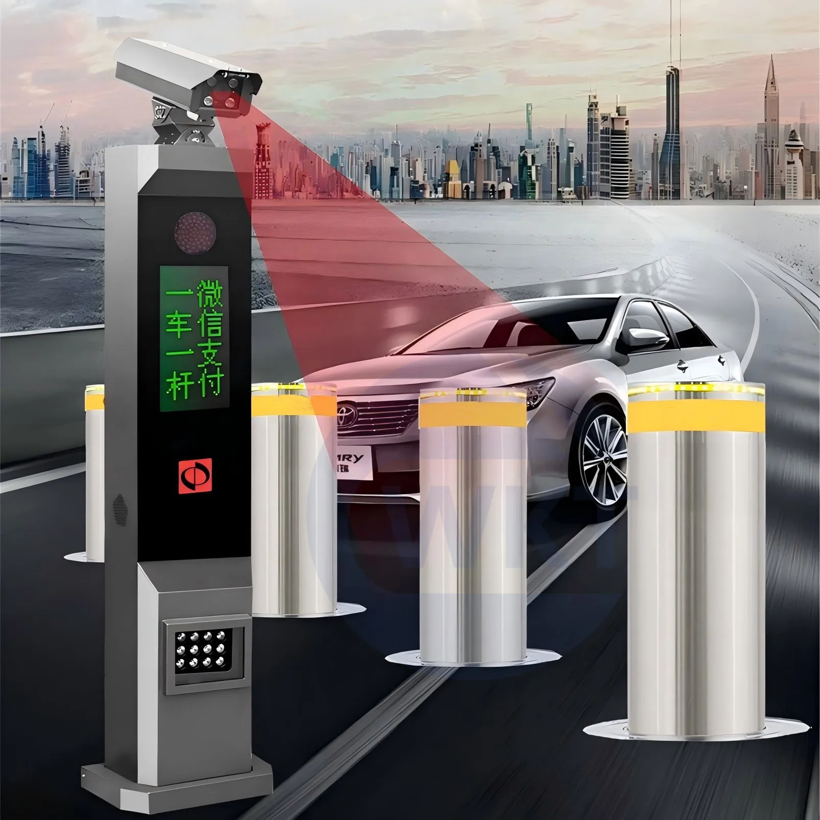 Wan Cartoon Electric Parking System Stainless Steel Automatic Traffic Flexible Rising Hydraulic Bollard For Tnternational Market