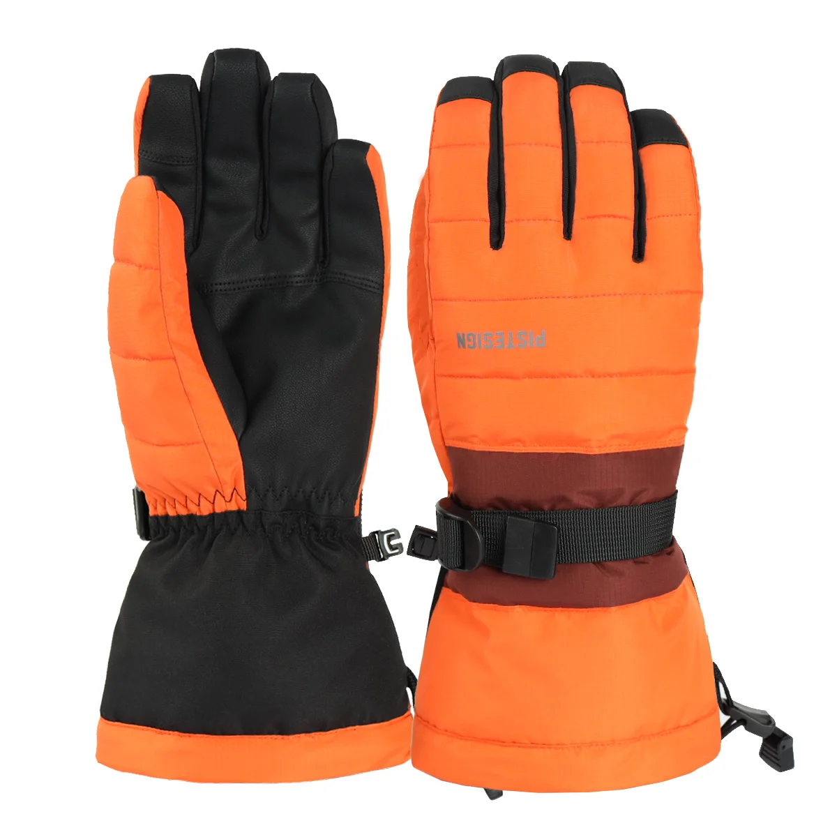 Winter Glove Ski Down Filled Gloves Five Finger Snow Gloves Waterproof with Wind Protector Cuff for Snowboarding