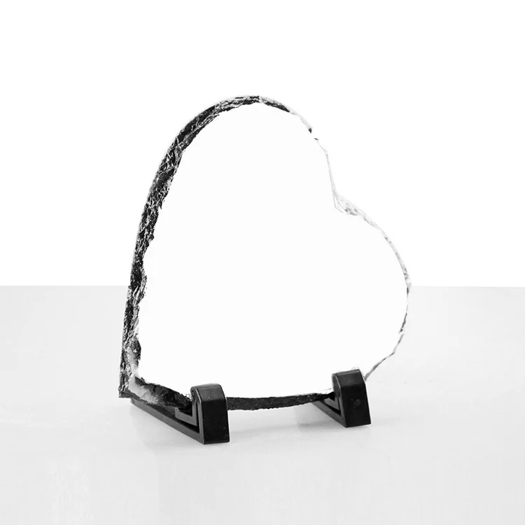 Sublimation Slate Blanks heart Custom Stone Slate Picture Frame Heat Transfer Rock Photo Plaque Slate Frames For Desktop Gift