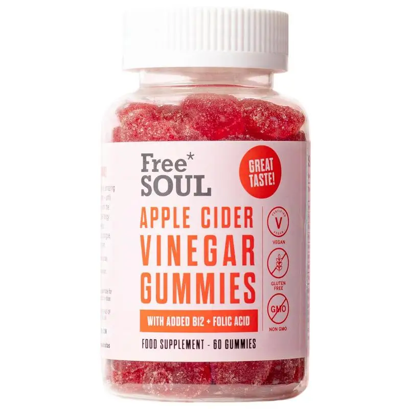 Wholesale Private Label Free Soul Apple Cider Vinegar Gummies Without Sugar For Detox & Cleanse Digestive Health