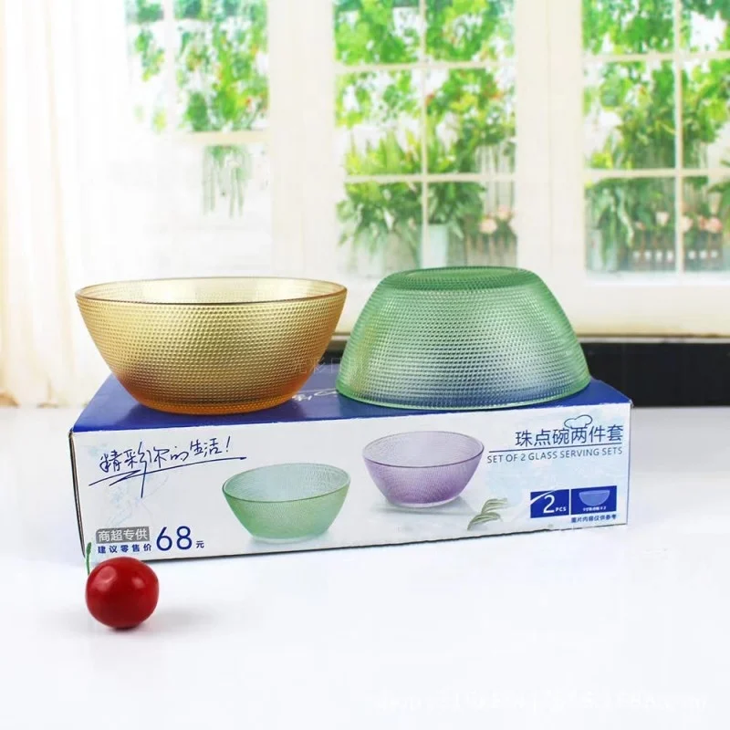 wholesale hot selling lead-free healthy colorful dot glass bowl to make salad gift bowls