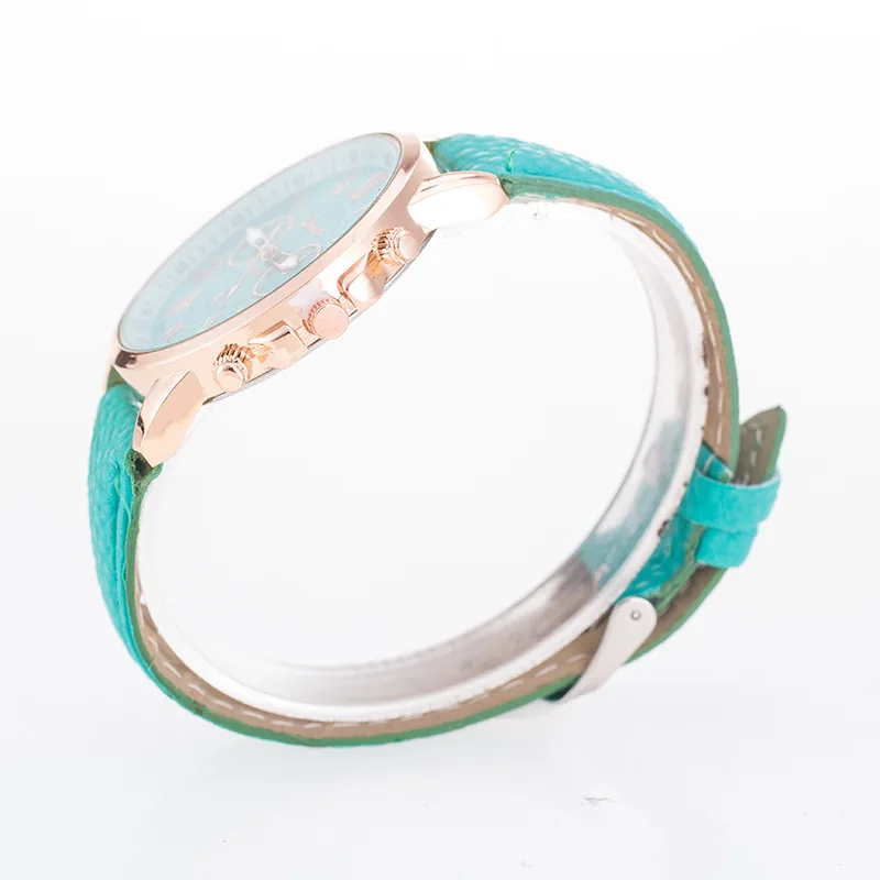 Factory Price Quartz Analog Leather Geneva Wrist Watches For Women