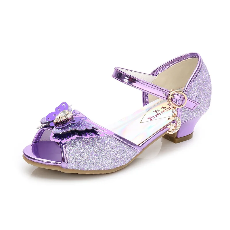 ChouShan OEM Sandal Putri 2022 Summer New Fashion Fish Mouth Bow Crystal Girls Princess Shoes