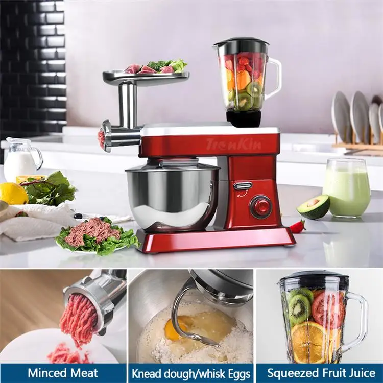 3 in 1 Pastry Stand Food Mixer 1200W 6.2L Meat Grinder Electric Cake Dough Household Kitchen