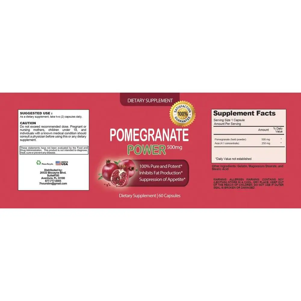 New Reputed Brand Pomegranate Extract for Sale at Good Price Supplements