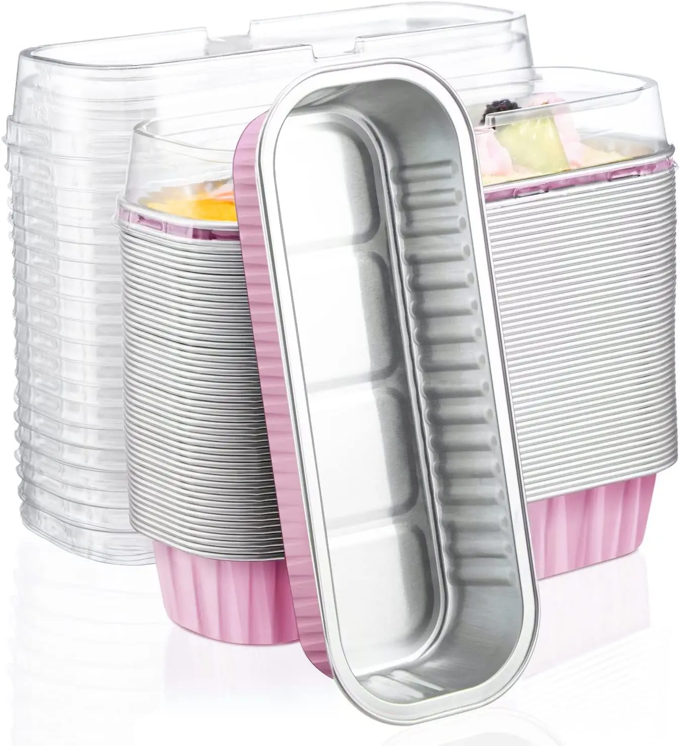 Aluminum Disposable Foil Ramekins Pan Tin with Lids Cupcake Baking Cups Containers Wrappers