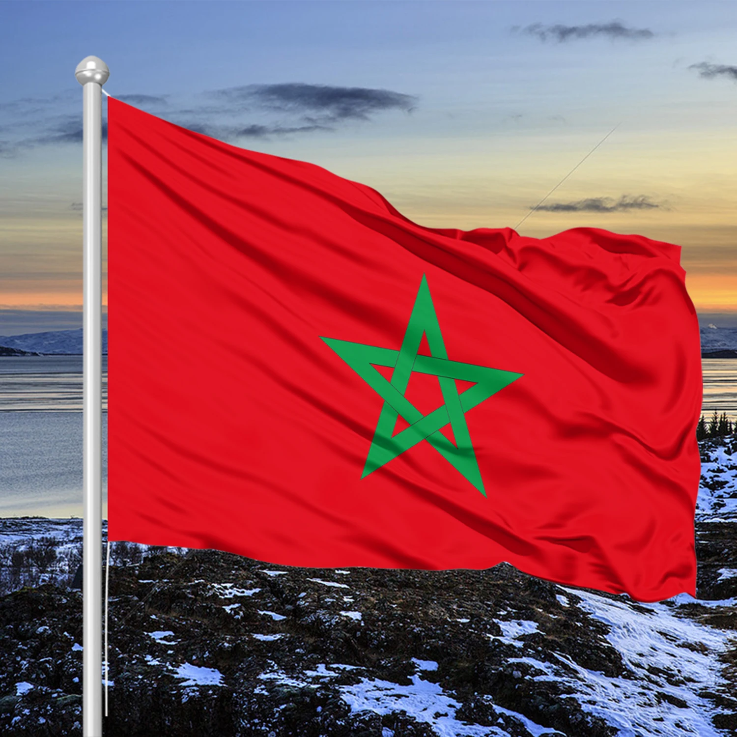 Promotional Product Fast Delivery Factory Custom 100%Nylon Used For national sports competition 3x5 ft custom morocco flag