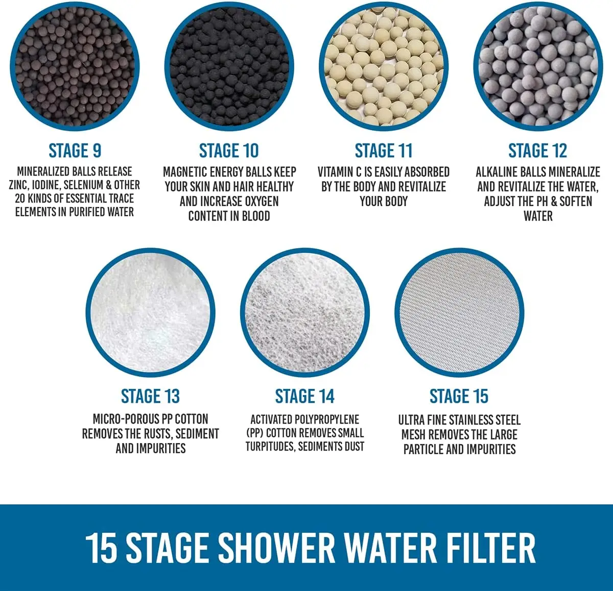 New type chrome plated shower filter mineral stone filtered hand held shower head