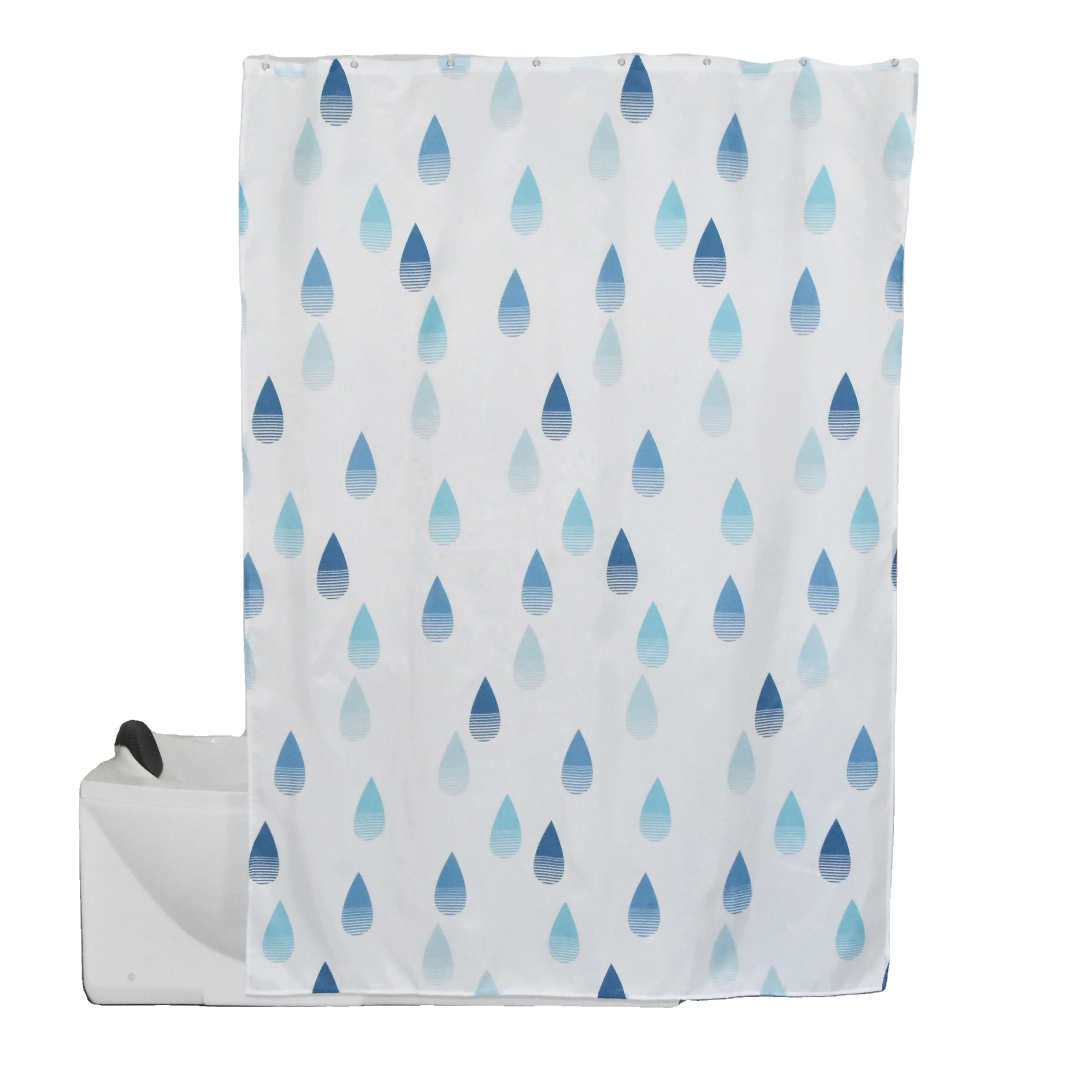 Print 100% polyester waterproof shower curtain, fabric Washroom Bath Curtain