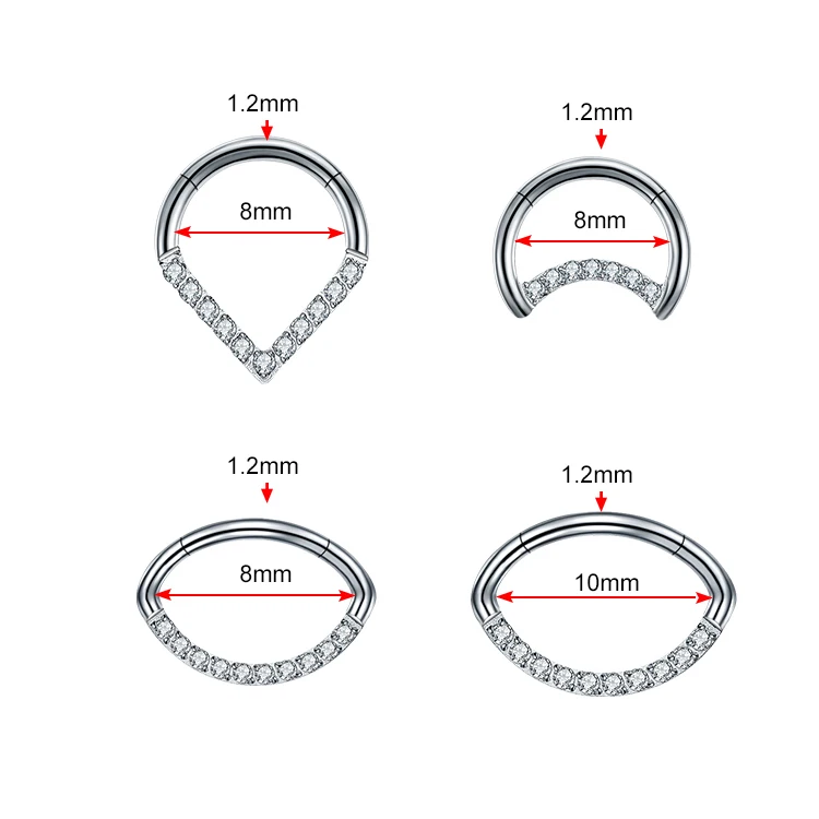 High Quality Cheap Jewelry Girls Piercings Internally Threaded Hand Make New Style Septum Clicker