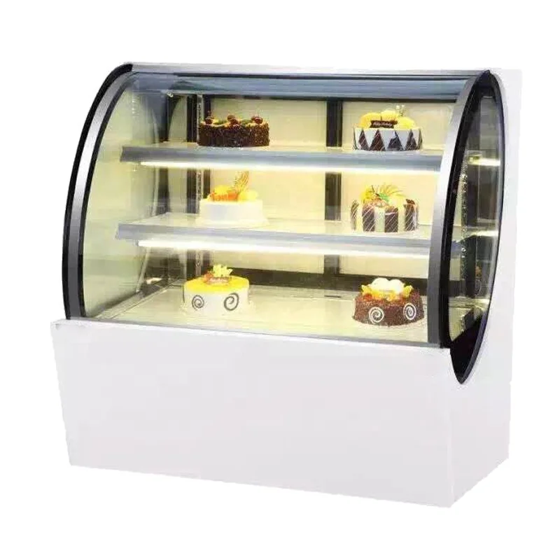 Bakery commercial bread refrigerated display cabinet sliding glass door cake showcase
