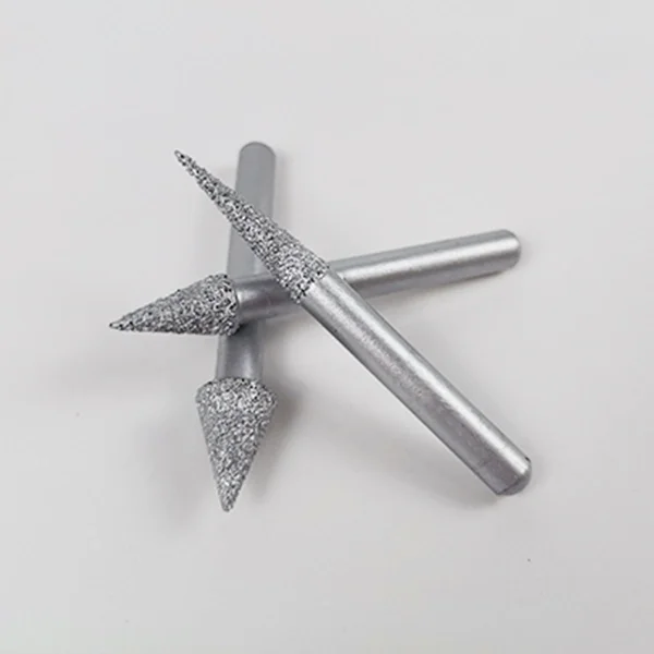 Tungsten Carbide Rotary Burr Set Double Cut Diamond Burrs 6mm Straight Shank Diamond Mounted Point