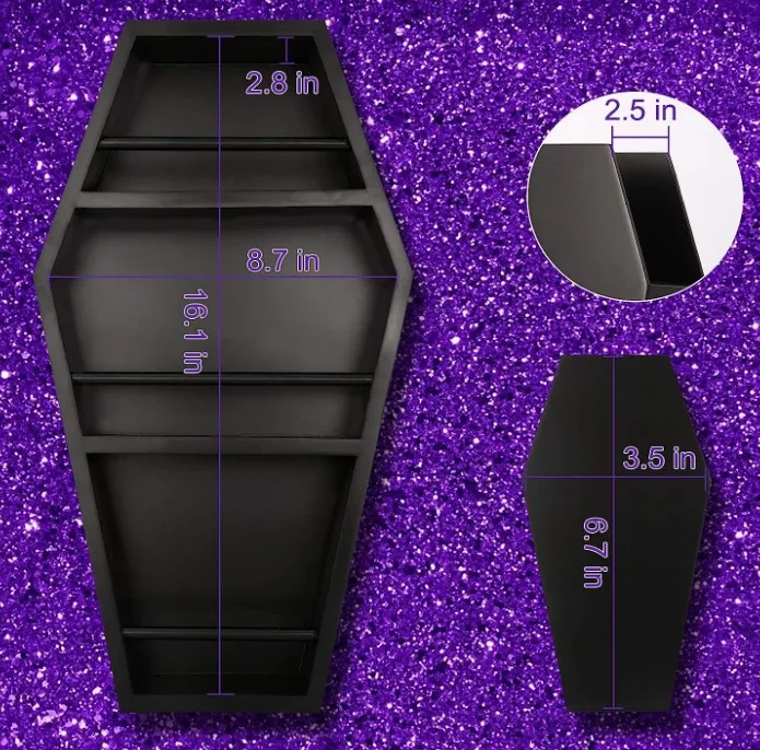 Shelf Standing or Floating Wall Coffin Bathroom Standing Coffin Shelf with Coffin