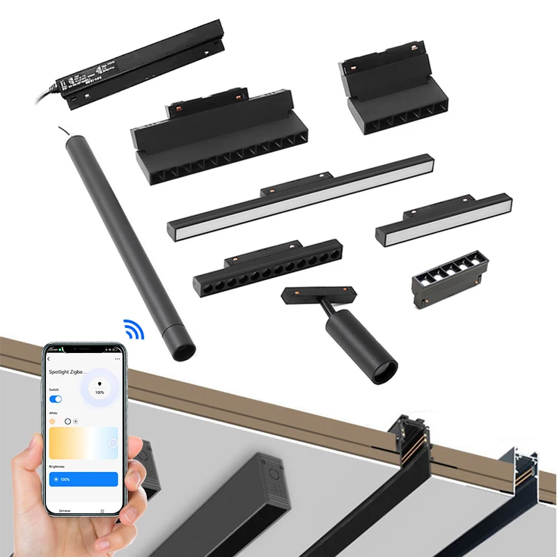 Magnetic Rail Led Shop Light Track Magnetic suction lamp Angle module track lights accessories