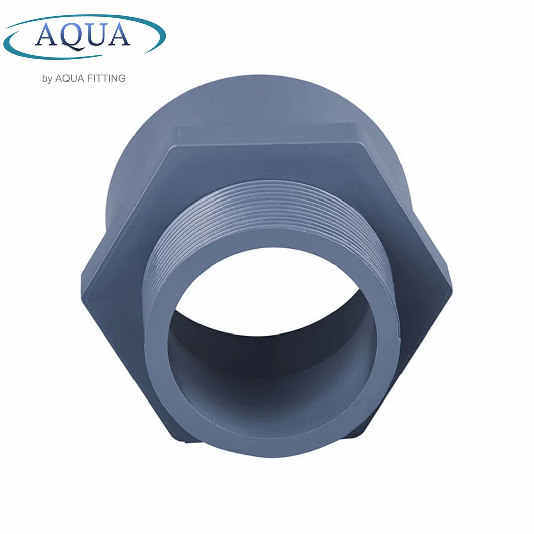 Industrial Plastic Straight Pipe Fittings Pph Male Threaded Adapter Coupling