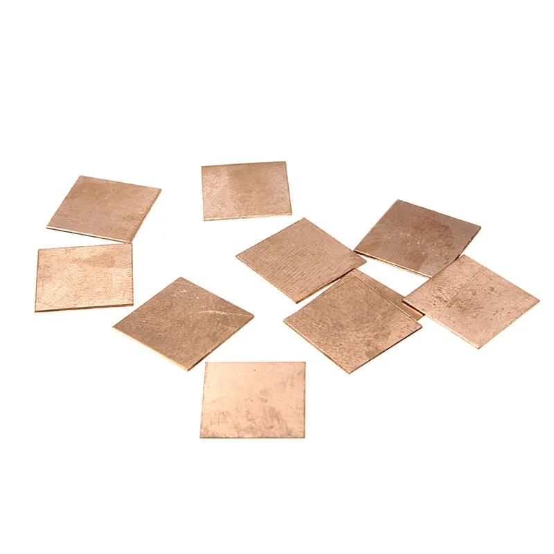 10PCS Laptop Copper Sheet Plate Strip Shim Thermal Pad Heatsink Sheet 0.1mm/0.3mm/0.5mm/0.8mm For GPU CPU VGA Chip RAM Cooling