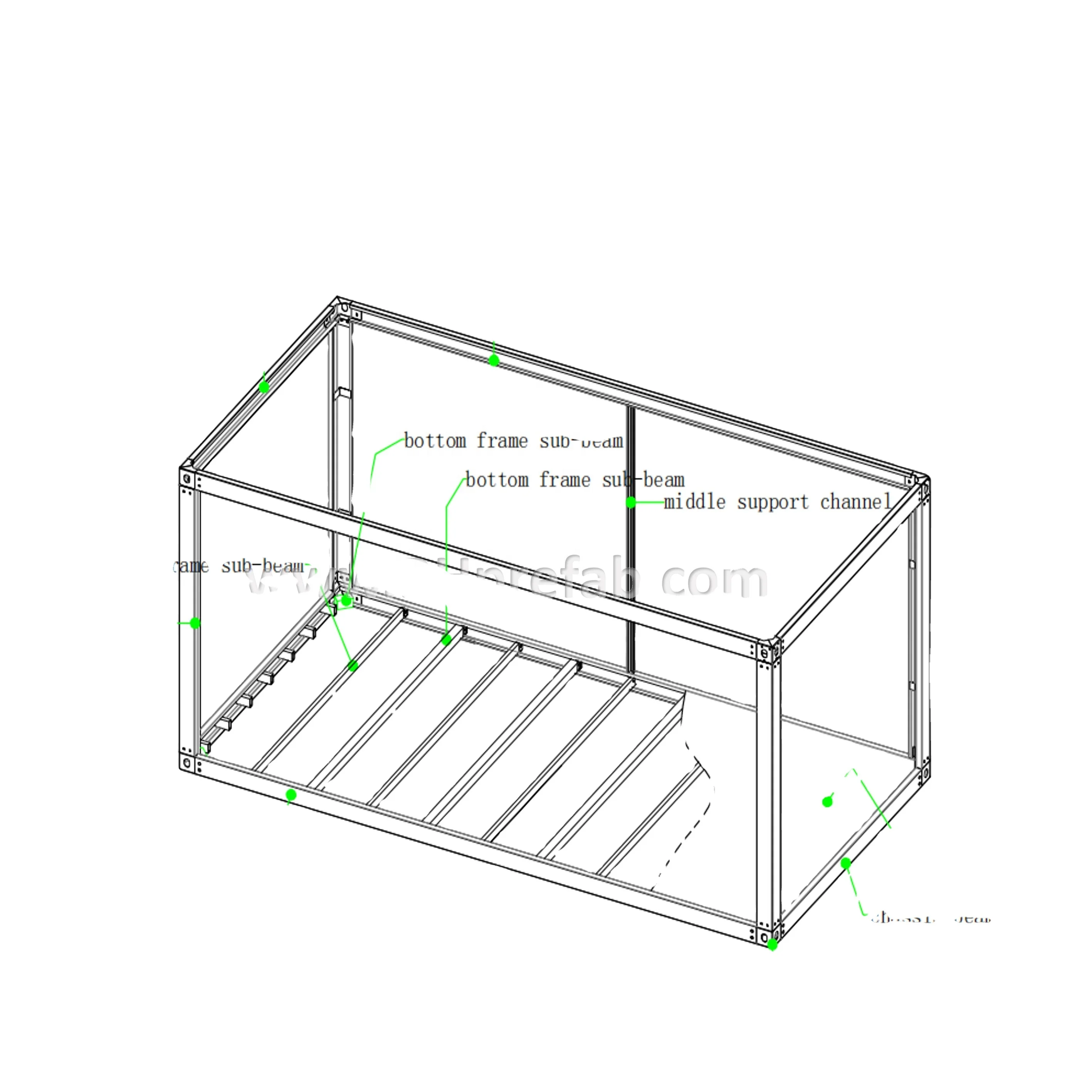 Customized 20ft Container Steel Frame For High Quality Portable Container Room