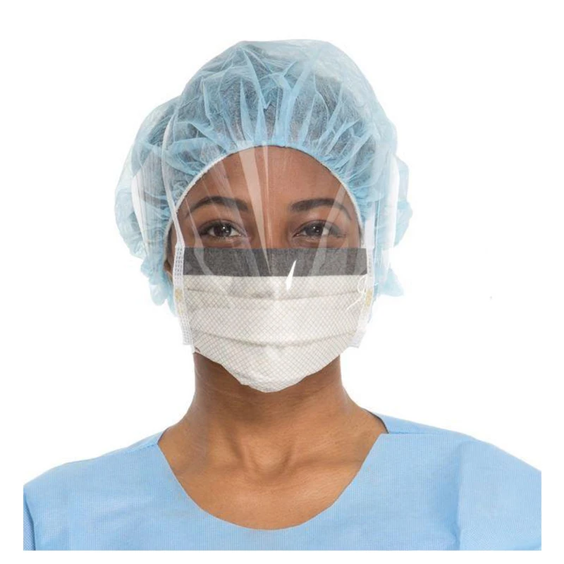 Hospital Disposable fabric Anti-dazzle medical masks with visor for surgeon