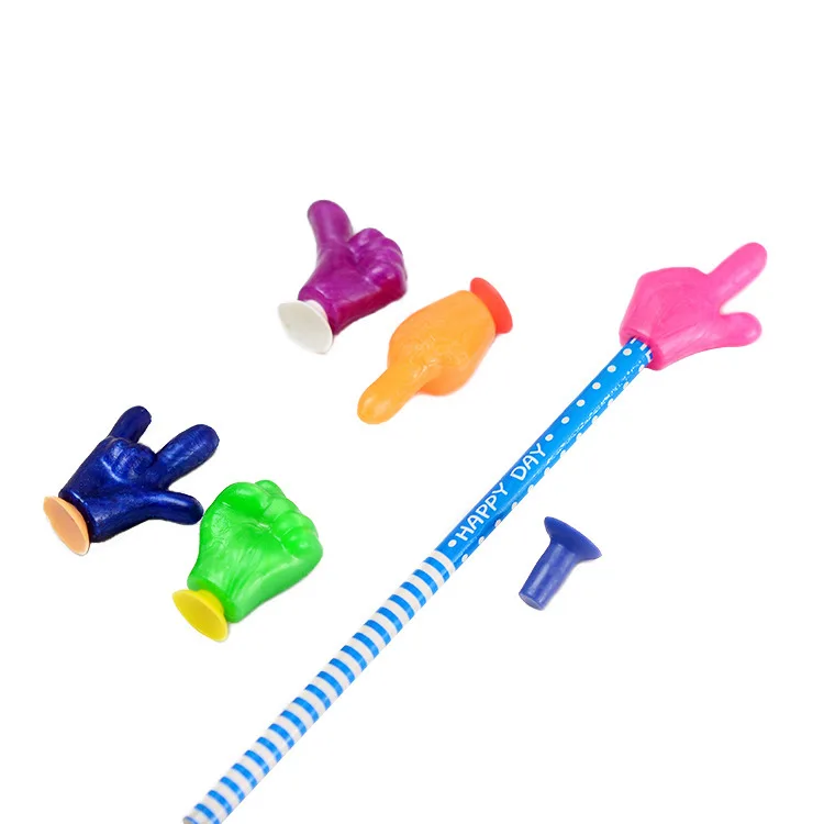 Лидер продаж 2021, самый дешевый на Amazon мини-Забавный жест в форме пальца, Мультяшные фигурки, присоска, верхняя часть ручки для детей