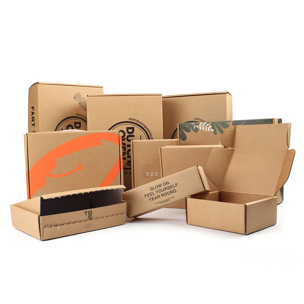 Yilucai Custom Brown Kraft Corrugated Shipping Mailing Fleece Throw Blanket Packaging Box