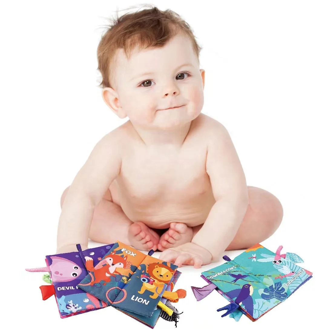 new baby toys baby tail  cloth book for kids baby early education educational toys set