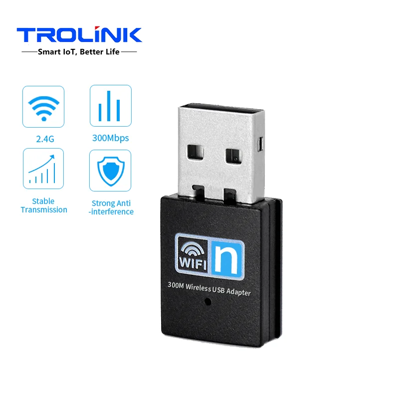 TROLINK Mini USB Wireless Adaptor 300Mbps WIFI receiver wireless 802.IIN USB 2.0 Network Card WiFi Receiver