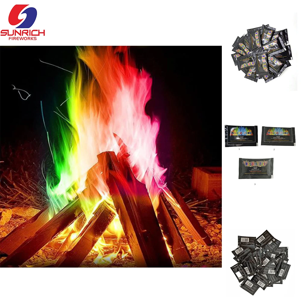 
Magic flame colorful art mystical for camping party non-fireworks material fireplace magical fire powder made in china 